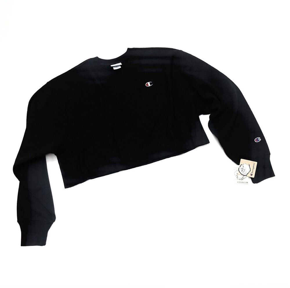 Champion Cropped Cut Off Sweatshirt Crew Reverse Weave womens Sz XL